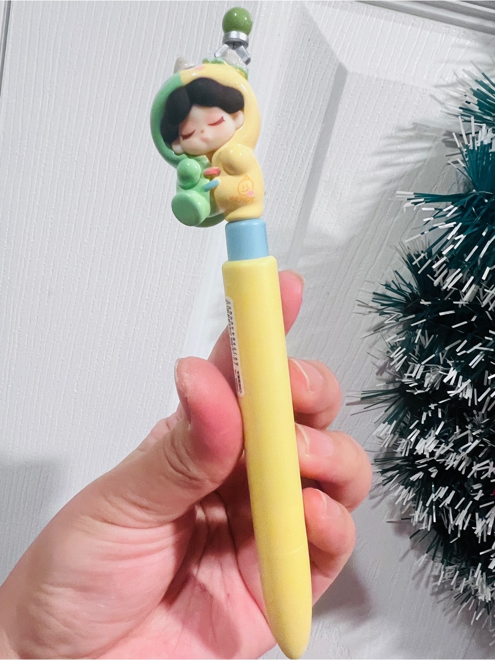 Cute Yellow Character Ballpoint Pen With Cute “Wendy Dinosaur “ Topper